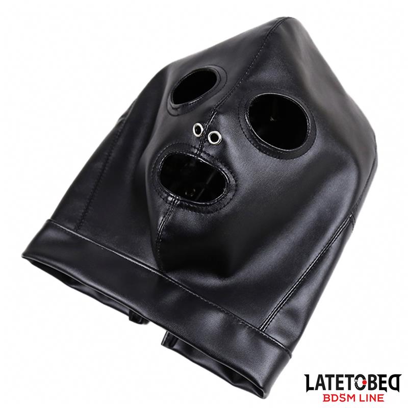LATETOBED BDSM LINE - SUBMISION HOOD WITH BACK STRAPS ADJUSTABLE