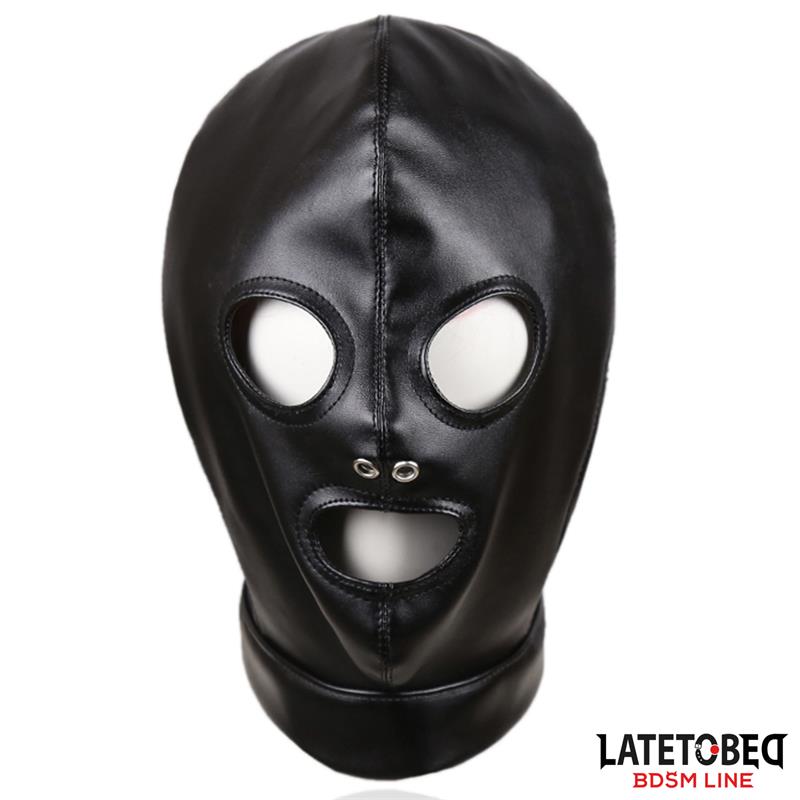 LATETOBED BDSM LINE - SUBMISION HOOD WITH BACK STRAPS ADJUSTABLE