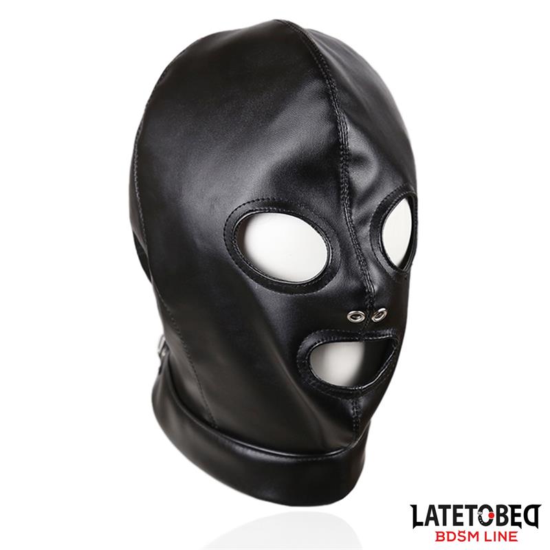 LATETOBED BDSM LINE - SUBMISION HOOD WITH BACK STRAPS ADJUSTABLE