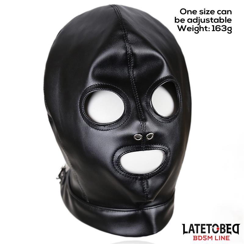 LATETOBED BDSM LINE - SUBMISION HOOD WITH BACK STRAPS ADJUSTABLE