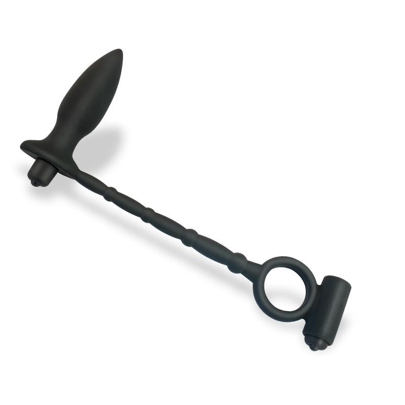 AFTERDARK - SUGILITE VIBRATING ANAL PLUG WITH PENIS RING WITH VIBRATION