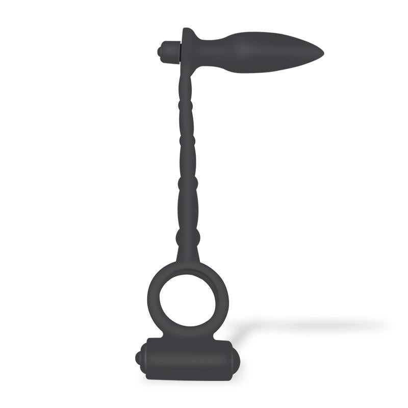 AFTERDARK - SUGILITE VIBRATING ANAL PLUG WITH PENIS RING WITH VIBRATION