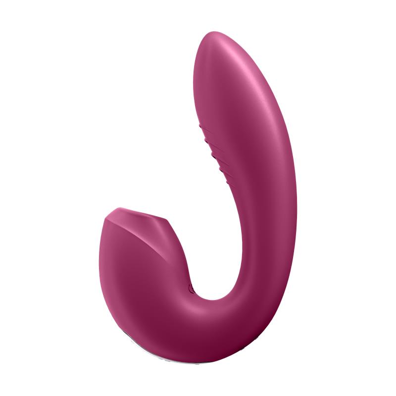 SATISFYER - SUNRAY BERRY CLITORIS SUCKER AND VIBE 2 IN 1 USB