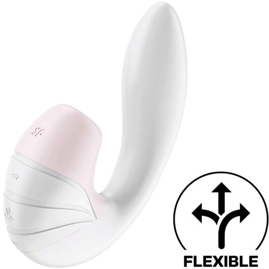 SATISFYER - SUPERNOVA CLITORIS SUCKER AND VIBE SUPER FLEXIBLE USB WHITE