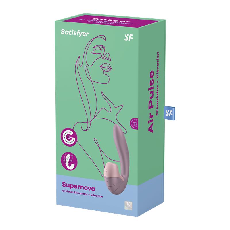 SATISFYER - SUPERNOVA OLD ROSE CLITORIS SUCKER AND VIBE SUPER FLEXIBLE USB