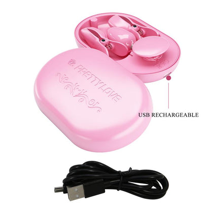 PRETTYLOVE - SURPRISE BOX VIBRATING EGG AND ELECTRIC SHOCK NIPPLE CLAMPS PINK