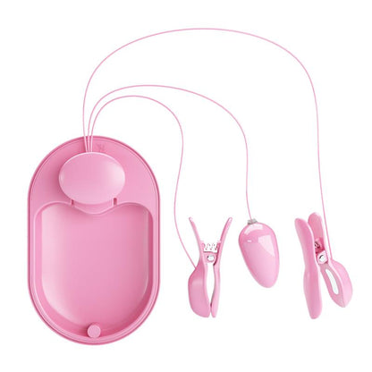 PRETTYLOVE - SURPRISE BOX VIBRATING EGG AND ELECTRIC SHOCK NIPPLE CLAMPS PINK