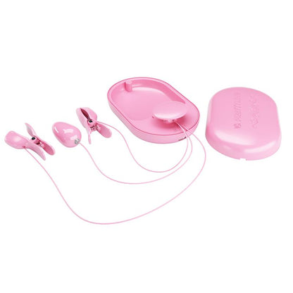 PRETTYLOVE - SURPRISE BOX VIBRATING EGG AND ELECTRIC SHOCK NIPPLE CLAMPS PINK