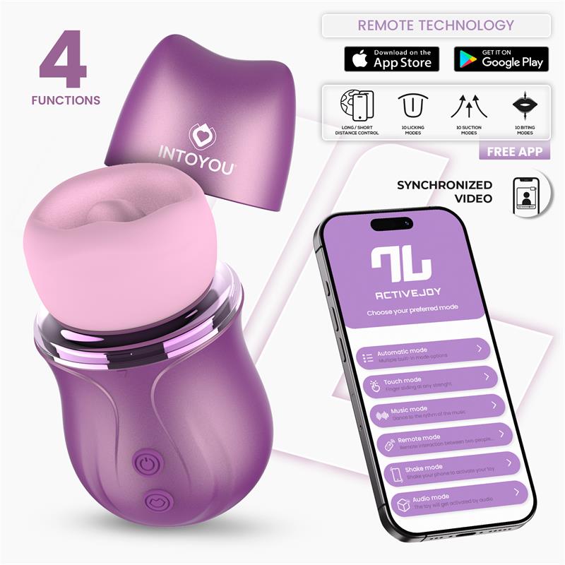 INTOYOU APP SERIES - SUVI STIMULATOR WITH LICKING, BITING, SUCTION AND VIBRATION USB-C WITH APP