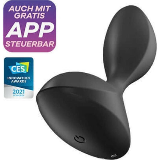 SATISFYER - SWEET SEAL BUTT PLUG WITH VIBRATION AND APP BLACK