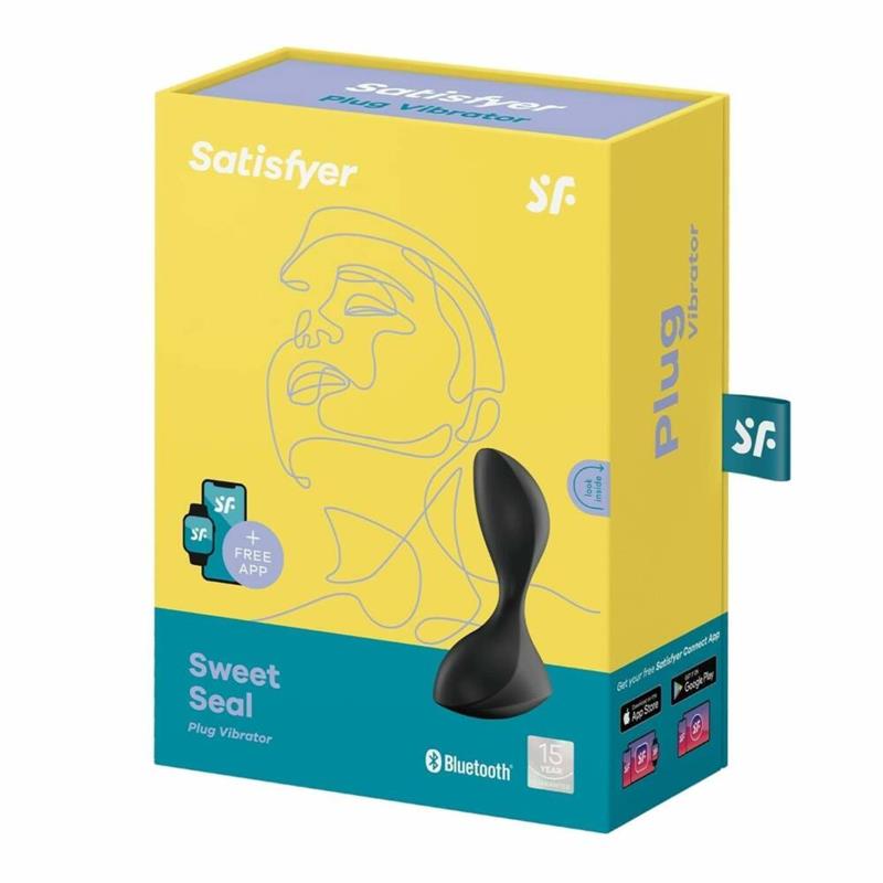 SATISFYER - SWEET SEAL BUTT PLUG WITH VIBRATION AND APP BLACK