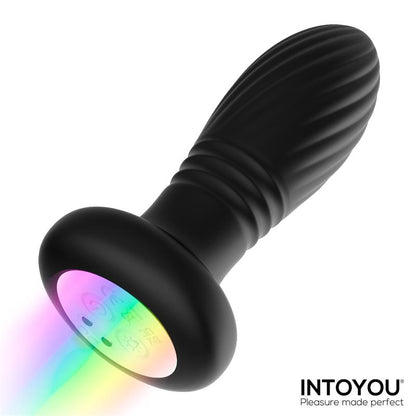 INTOYOU - TAINY THRUSTING LED LIGHTED ANAL PLUG WITH REMOTE CONTROL