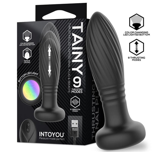 INTOYOU - TAINY THRUSTING LED LIGHTED ANAL PLUG WITH REMOTE CONTROL