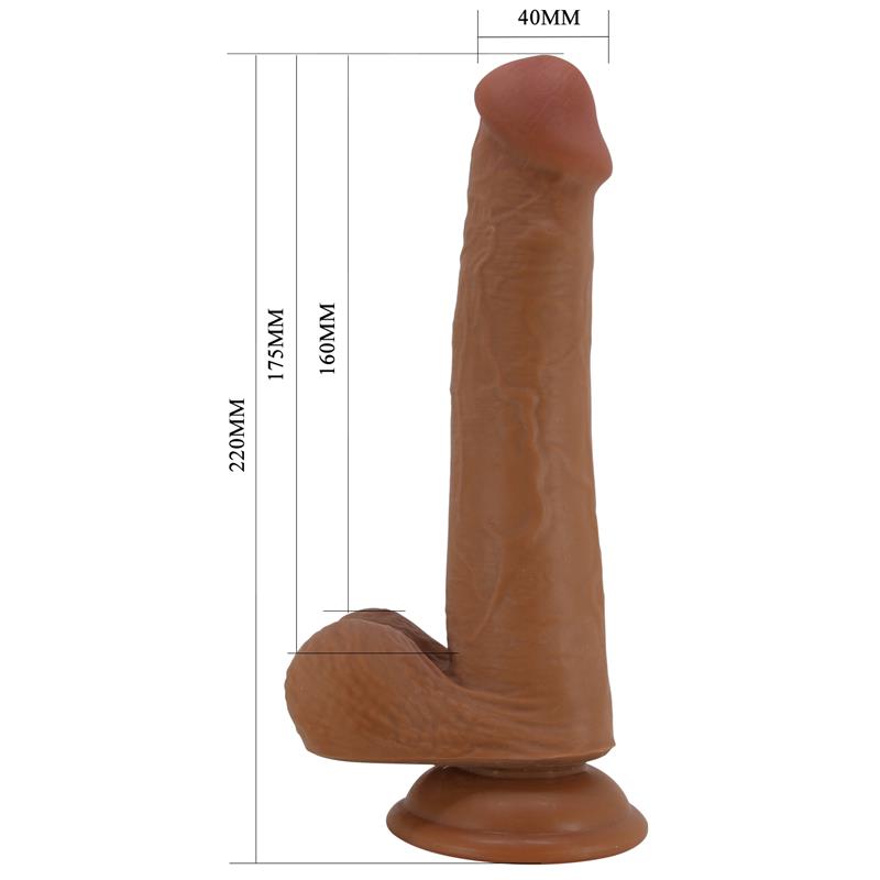 PRETTYLOVE - TALLEN DILDO WIRH RETRACTIL-SLIDING SKIN TAN 22 CM