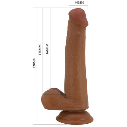 PRETTYLOVE - TALLEN DILDO WIRH RETRACTIL-SLIDING SKIN TAN 22 CM