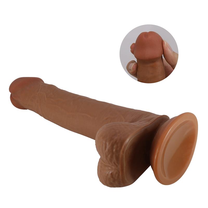 PRETTYLOVE - TALLEN DILDO WIRH RETRACTIL-SLIDING SKIN TAN 22 CM