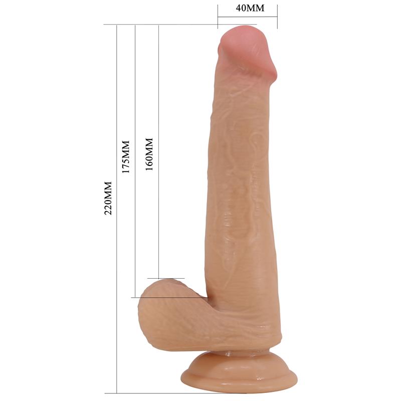 PRETTYLOVE - TALLEN DILDO WITH SLIDING SKIN RETRACTIL 22 CM