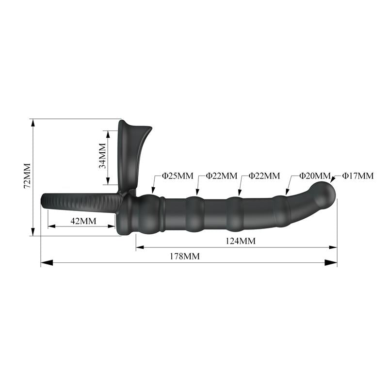 PRETTYLOVE - TATUM COCK RING WITH VIBRATING PLUG PLUG