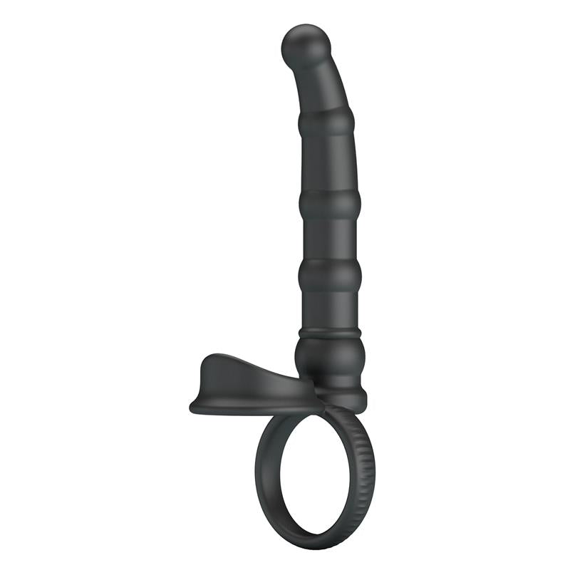PRETTYLOVE - TATUM COCK RING WITH VIBRATING PLUG PLUG