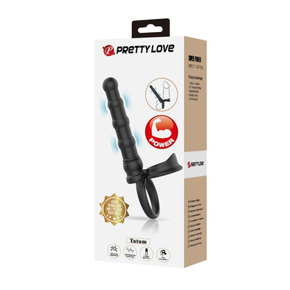 PRETTYLOVE - TATUM COCK RING WITH VIBRATING PLUG PLUG