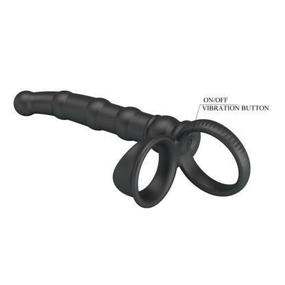 PRETTYLOVE - TATUM COCK RING WITH VIBRATING PLUG PLUG