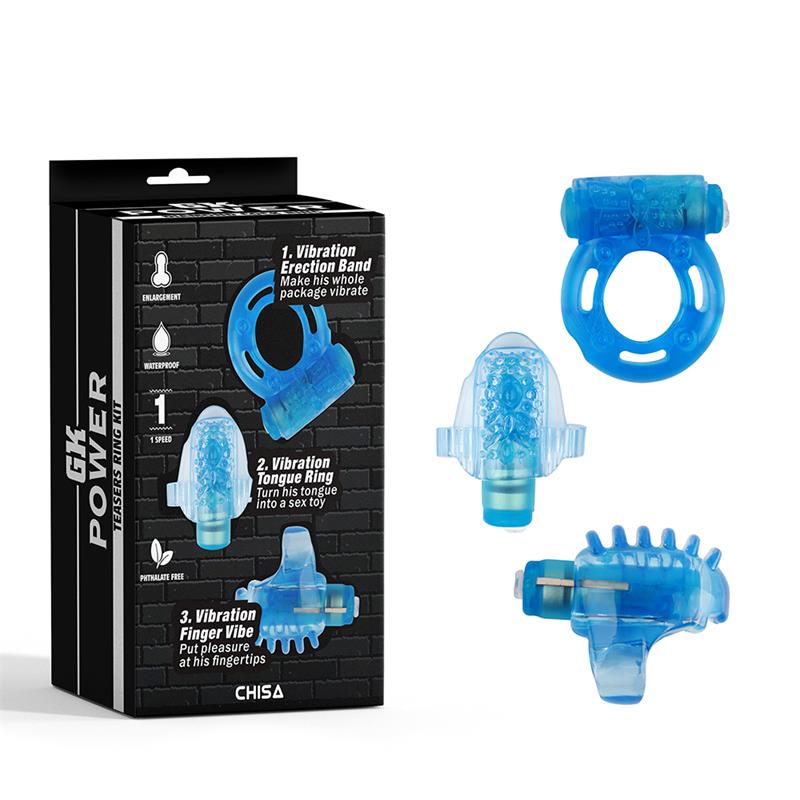 CHISA - TEASERS RING KIT OF 3 BLUE