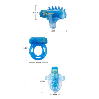 CHISA - TEASERS RING KIT OF 3 BLUE