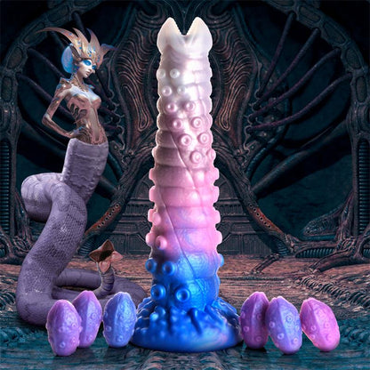 CREATURE COCKS - TENTA-QUEEN OVIPOSITOR DILDO WITH 6 EGGS
