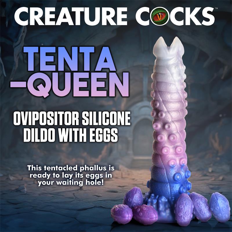 CREATURE COCKS - TENTA-QUEEN OVIPOSITOR DILDO WITH 6 EGGS