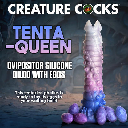 CREATURE COCKS - TENTA-QUEEN OVIPOSITOR DILDO WITH 6 EGGS