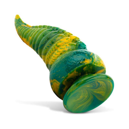 MYTHICAL MATES - TENTACLE DELIGHT GREEN AND YELLOW DILDO 22.4 CM - 8.8