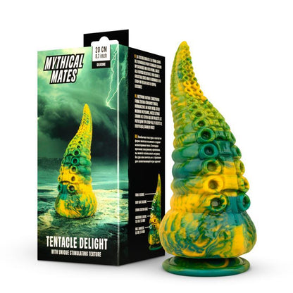 MYTHICAL MATES - TENTACLE DELIGHT GREEN AND YELLOW DILDO 22.4 CM - 8.8