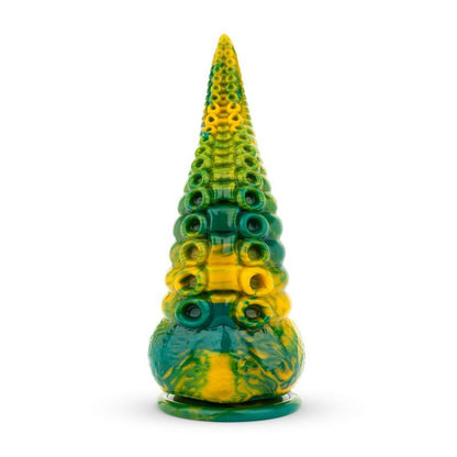 MYTHICAL MATES - TENTACLE DELIGHT GREEN AND YELLOW DILDO 22.4 CM - 8.8
