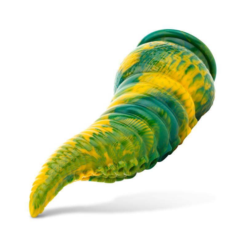 MYTHICAL MATES - TENTACLE DELIGHT GREEN AND YELLOW DILDO 22.4 CM - 8.8