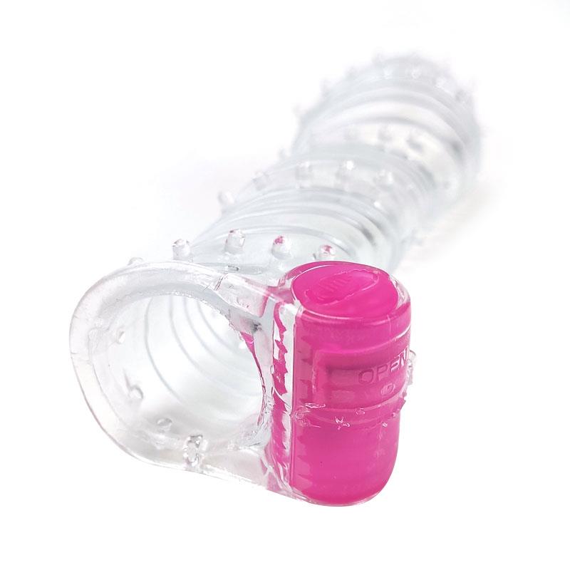 A-GUSTO - TEXTURED PENIS SLEEVE WITH VIBRATION BULLET CLEAR