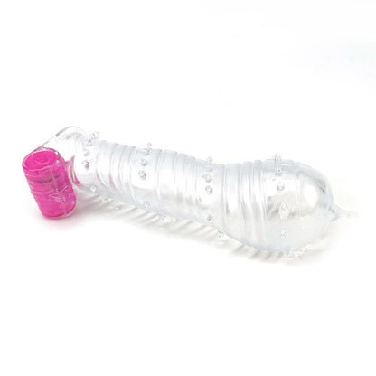A-GUSTO - TEXTURED PENIS SLEEVE WITH VIBRATION BULLET CLEAR