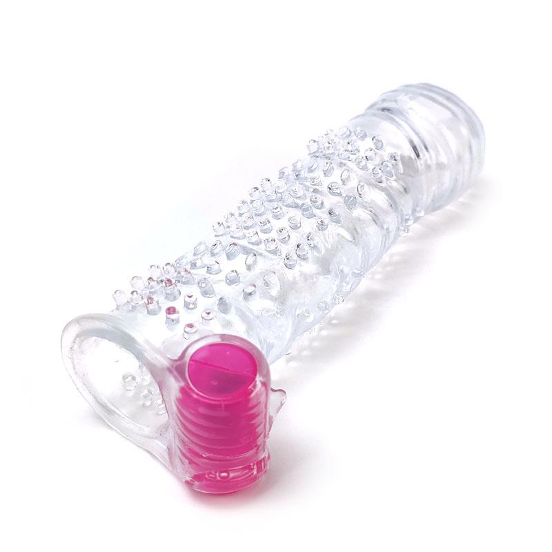 A-GUSTO - TEXTURED PENIS SLEEVE WITH VIBRATION CLEAR