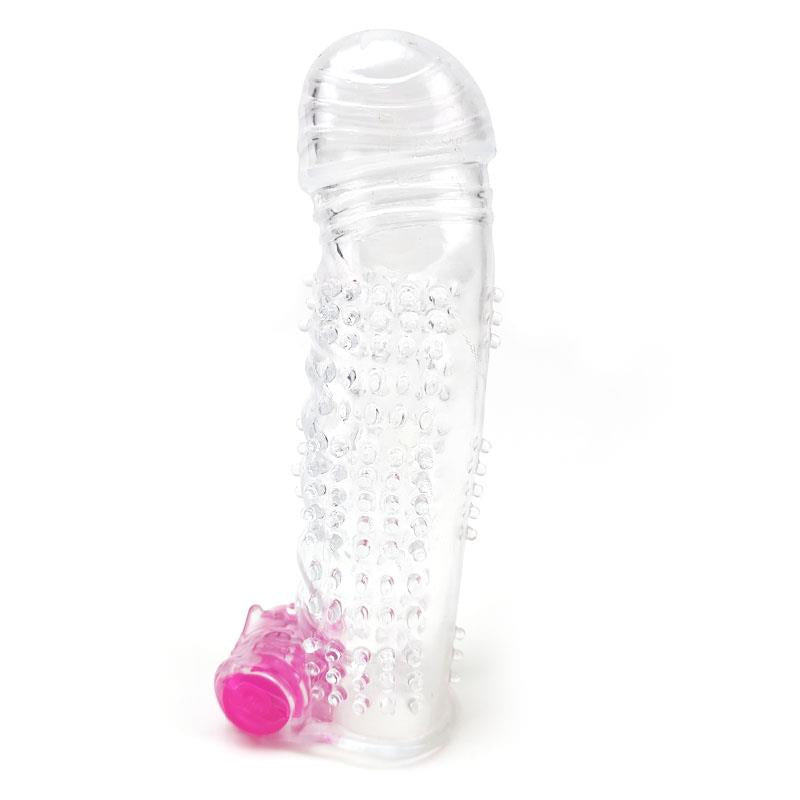 A-GUSTO - TEXTURED PENIS SLEEVE WITH VIBRATION CLEAR