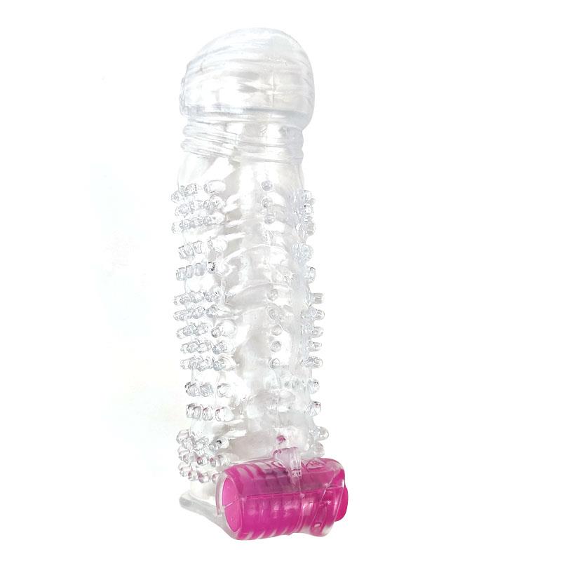 A-GUSTO - TEXTURED PENIS SLEEVE WITH VIBRATION CLEAR