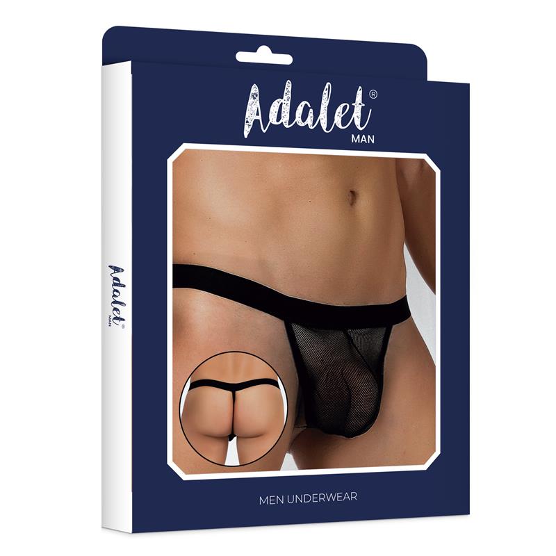 ADALET MAN - TITAN FISHNET THONG ONE SIZE BLACK