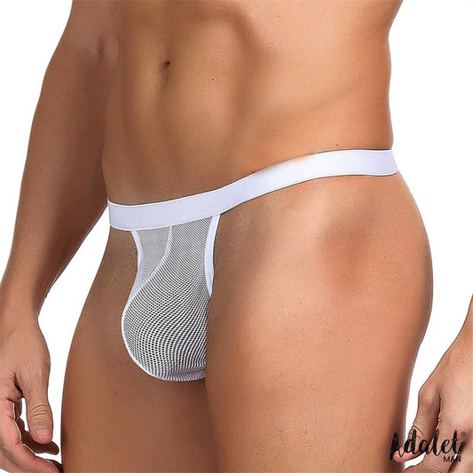 ADALET MAN - TITAN FISHNET THONG ONE SIZE WHITE