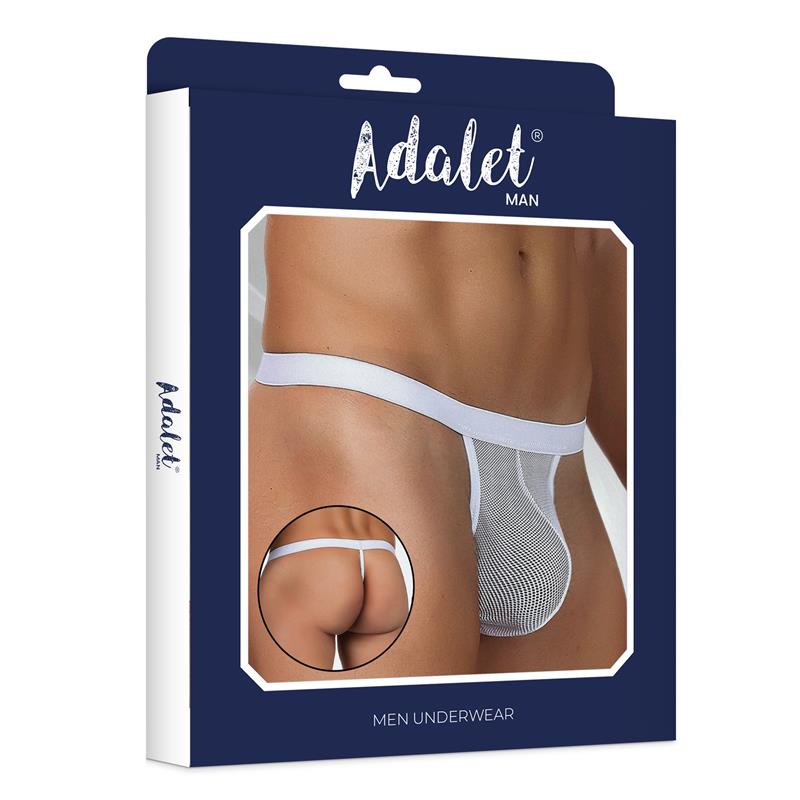 ADALET MAN - TITAN FISHNET THONG ONE SIZE WHITE