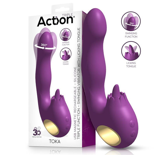ACTION - TOKA VIBE WITH SWINGING 360º AND STIMULATING LICKING TONGUE