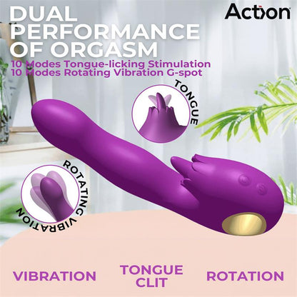 ACTION - TOKA VIBE WITH SWINGING 360º AND STIMULATING LICKING TONGUE