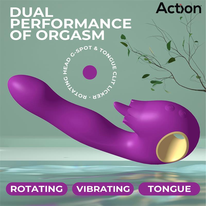 ACTION - TOKA VIBE WITH SWINGING 360º AND STIMULATING LICKING TONGUE