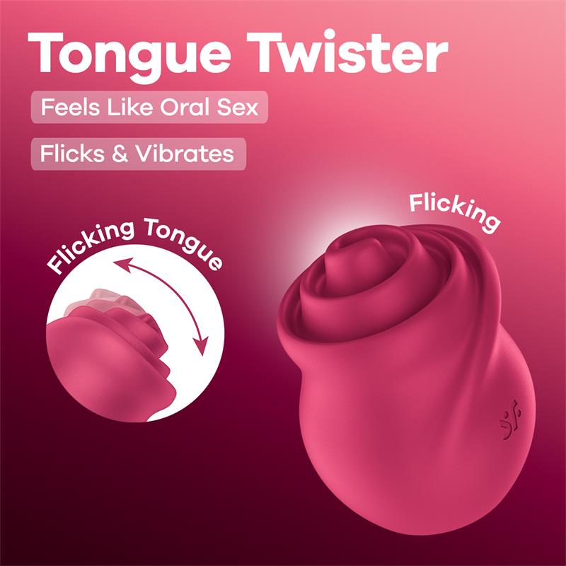SATISFYER - TONGUE TWISTER RED