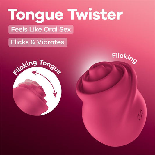 SATISFYER - TONGUE TWISTER RED