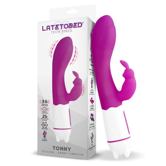 LATETOBED - TONNY USB VIBRATOR G SPOT 36 FUNCTIONS SILICONE PURPLE