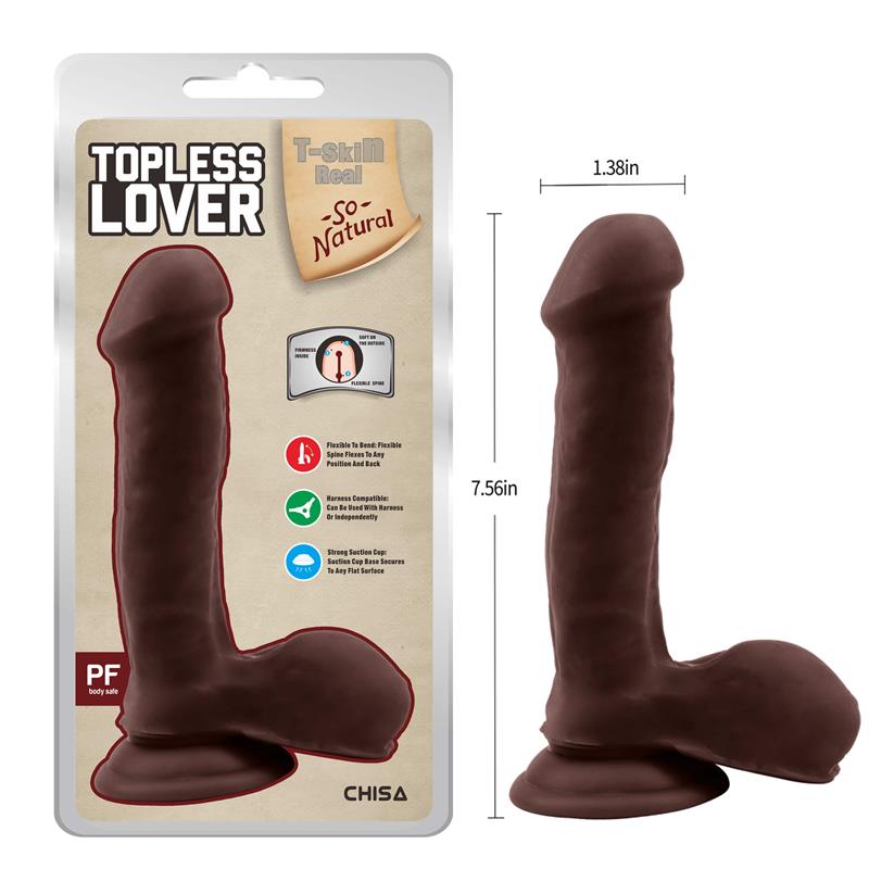 CHISA - DILDO DOUBLE DENSITÉ TOPLESS LOVER MARRON 19,2 CM