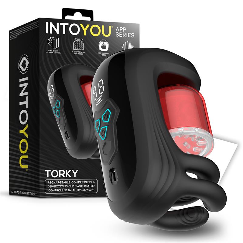 INTOYOU APP SERIES - TORKY COMPRESSING ROTATING MASTURBATOR WITH APP